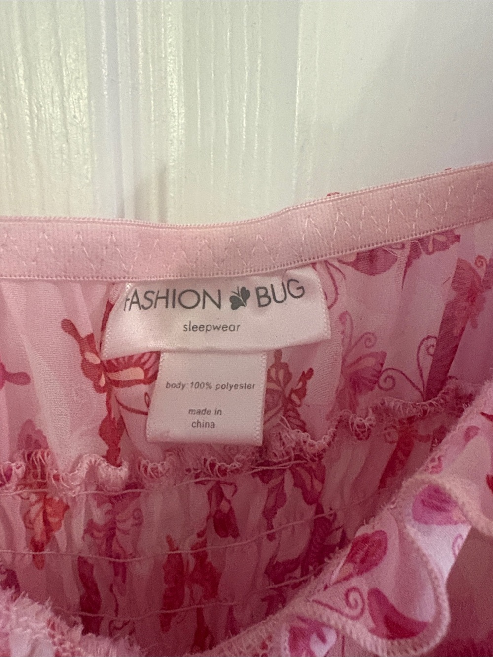 Fashion Bug Pink Butterfly Sleepwear Top - Picture 2 of 5